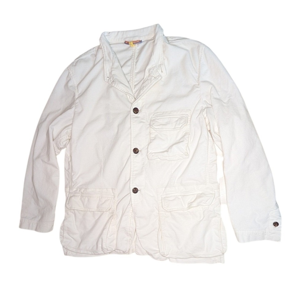 Peter Millar Jacket Mens XL White‎ Safari Field Corduroy Pima Cotton Utility